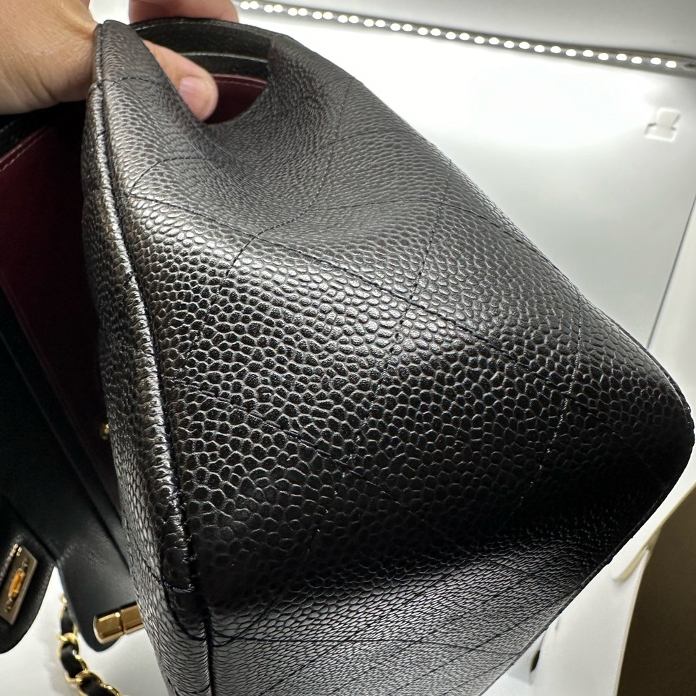 Chanel Classic Flap in caviar gold hardware. Color: Black - Picture 10 of 13